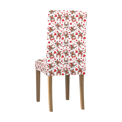 Silky Terriers Heart Print Design LKS302 Dining Chair Slipcover