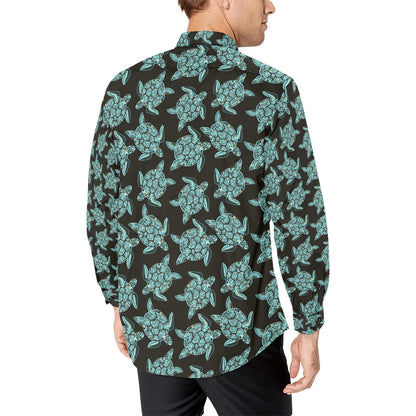 Sea Turtle Print Design LKS302 Men's Long Sleeve Dress Shirt