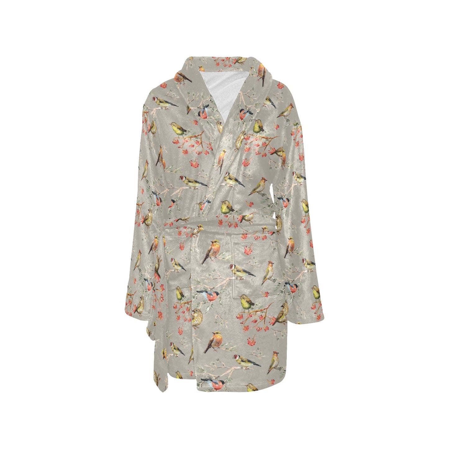 Birds Pattern Print Design 03 Women's Fleece Robe