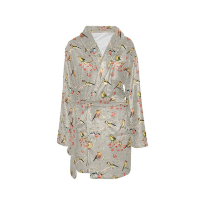 Birds Pattern Print Design 03 Women's Fleece Robe