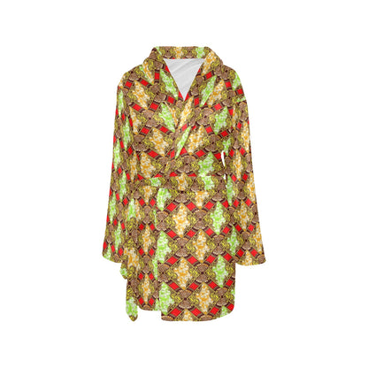 African Classic Print Pattern Women's Fleece Robe