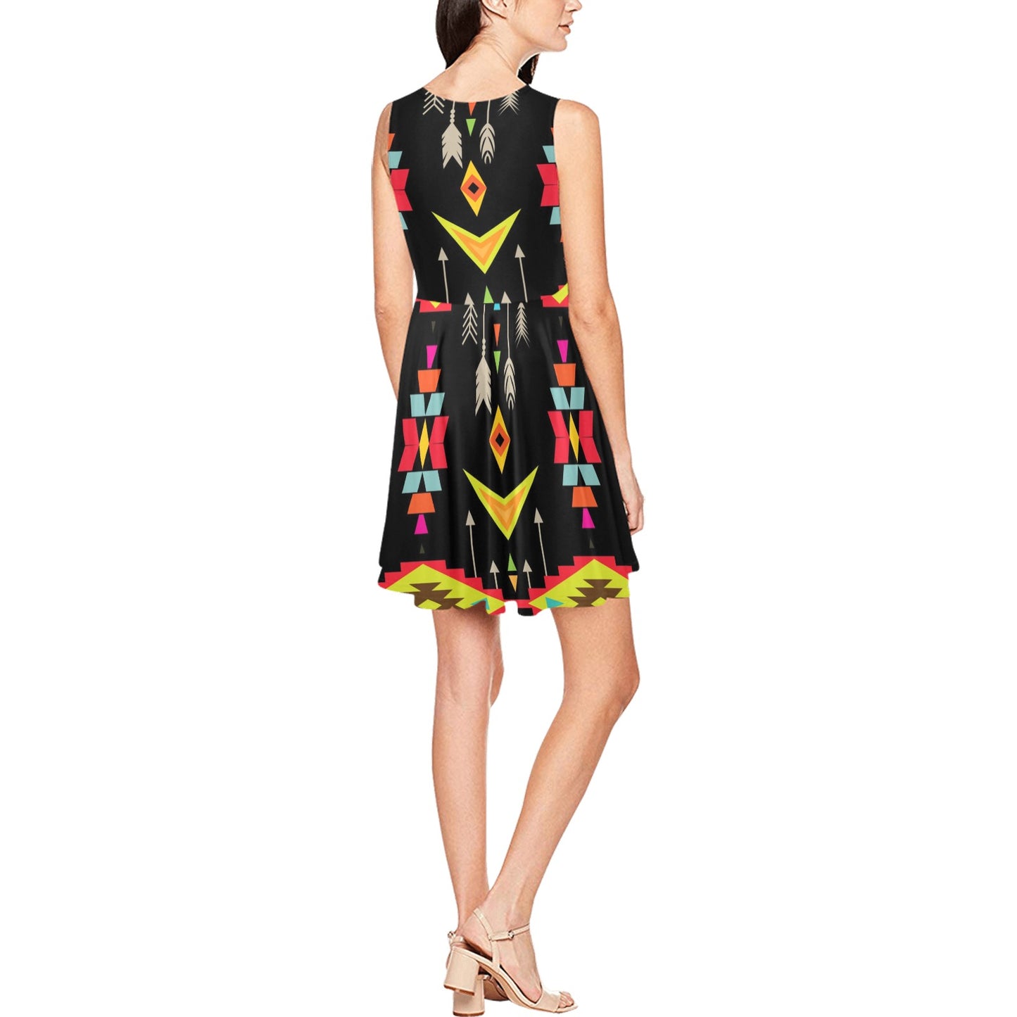 Native Pattern Print Design A05 Sleeveless Dress