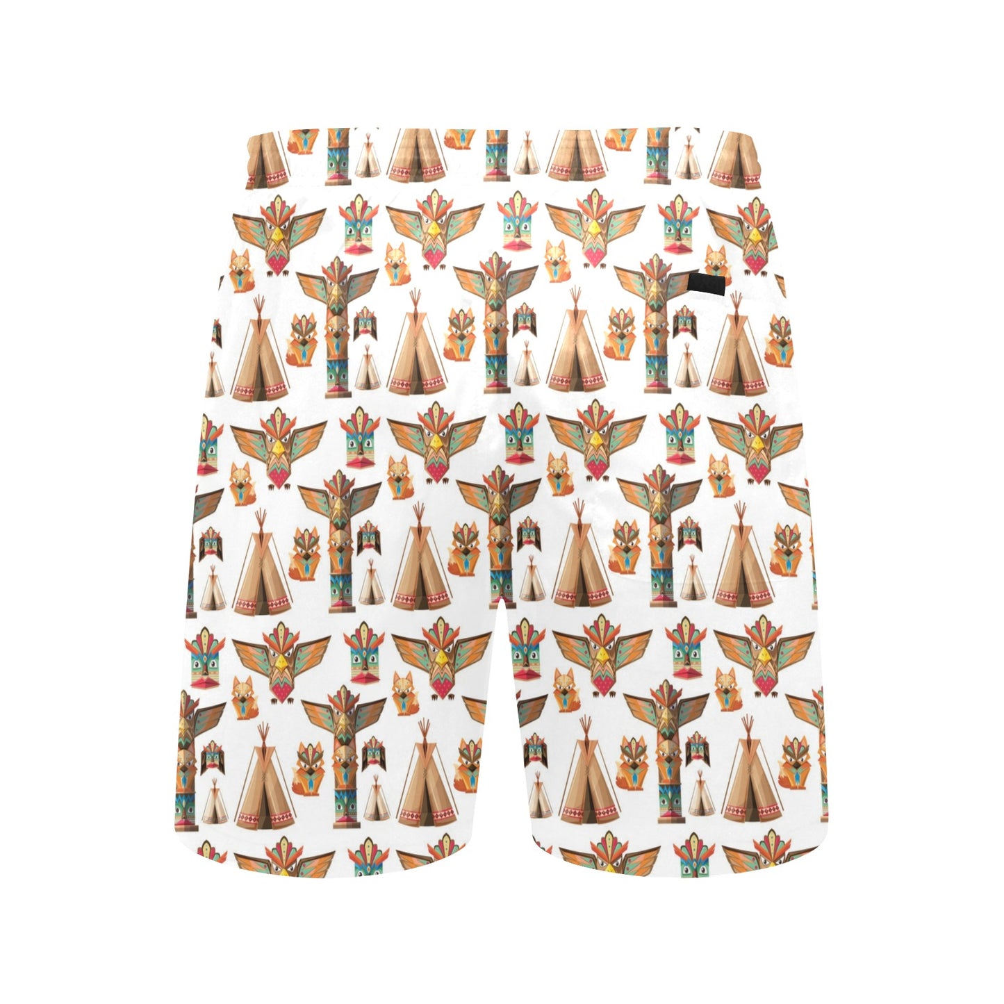 Totem Native Print Design LKS303 Men's Swim Trunks Beach Shorts