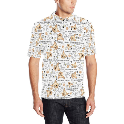 Yorkshire Terriers Print Design LKS308 Men Polo Shirt