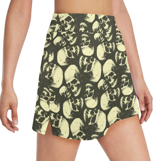 Skull Print Design LKS302 17" Golf & Pickleball Skort with Pockets