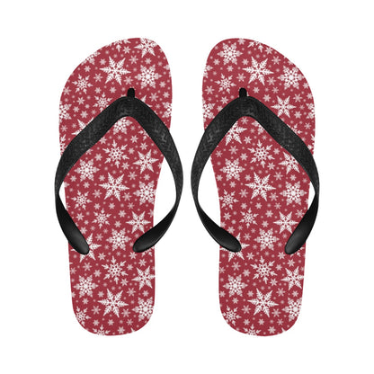 Snowflake Red Print Design LKS302 Flip Flops