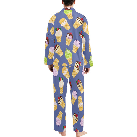 Ice Cream Pattern Print Design IC03 Men's Long Pajama Set