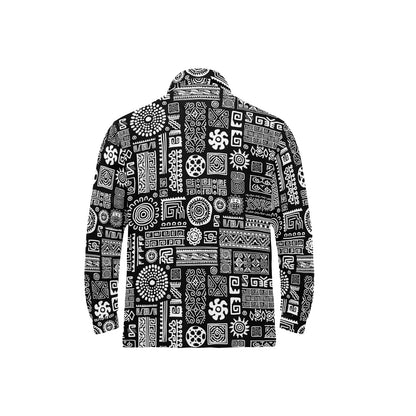Polynesian Pattern Print Design A02 Long Sleeve Polo Shirt For Men's