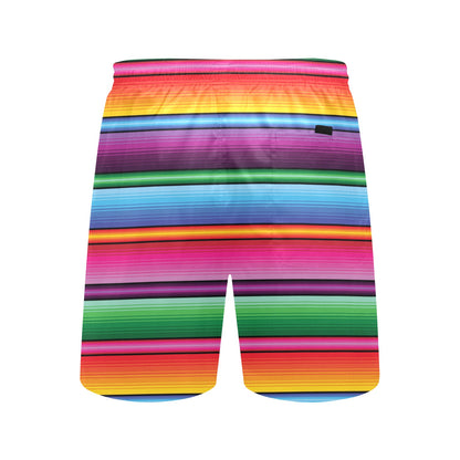 Mexican Blanket Colorful Print Pattern Men's Swim Trunks Beach Shorts