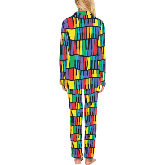 Piano Print Design LKS402 Women's Long Pajama Set