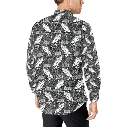 Tribal Pattern Print Design LKS308 Men's Long Sleeve Dress Shirt