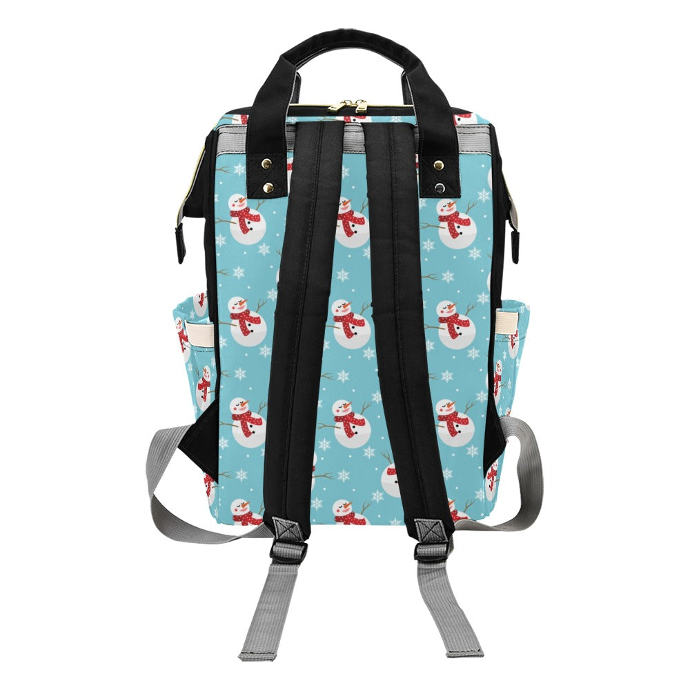 Snowman Print Design LKS304 Diaper Bag Backpack