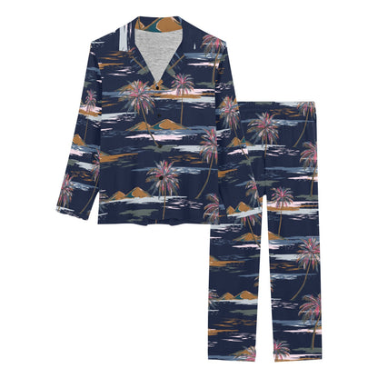 Pacific island Pattern Print Design A06 Women's Long Pajama Set