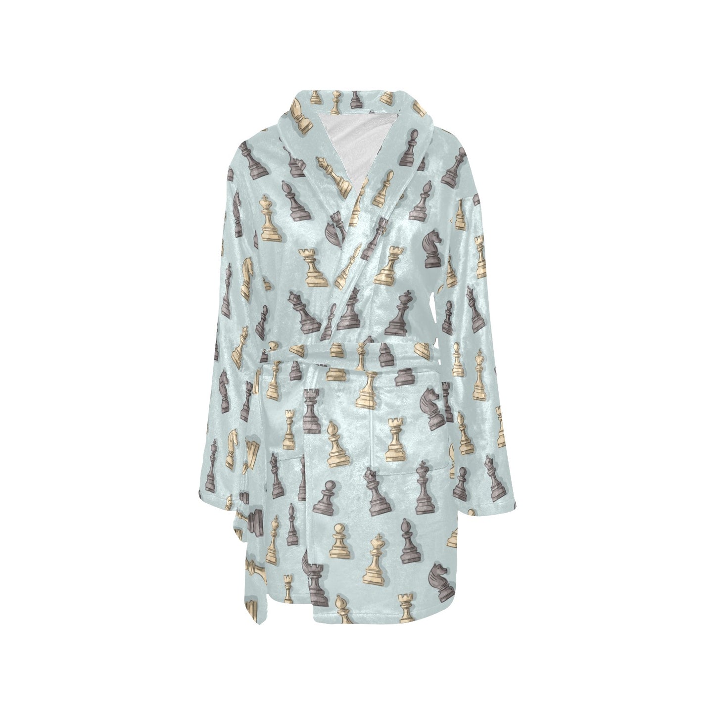 Chess Pattern Print Design 02 Women's Fleece Robe
