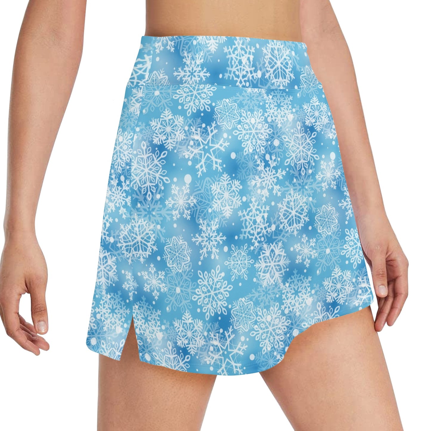 Snowflake Blue Print Design LKS301 17" Golf & Pickleball Skort with Pockets