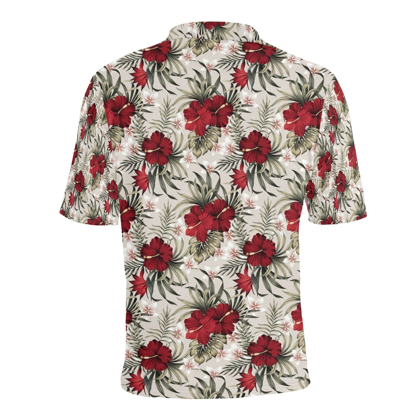 Hibiscus Print Design LKS3011 Men Polo Shirt