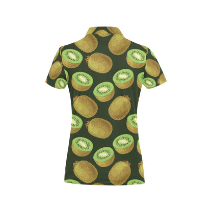 Kiwi Pattern Print Design KW04 Women's Polo Shirt