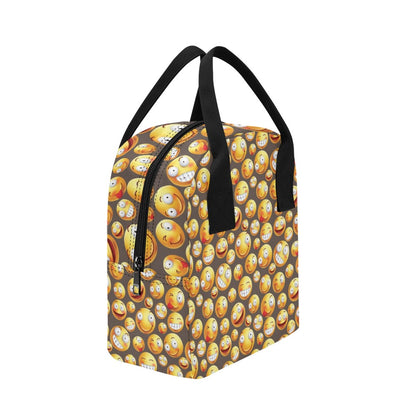 Smiley Face Emoji Print Design LKS303 Insulated Lunch Bag