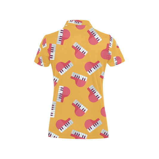 Piano Pattern Print Design 02 Women's Polo Shirt