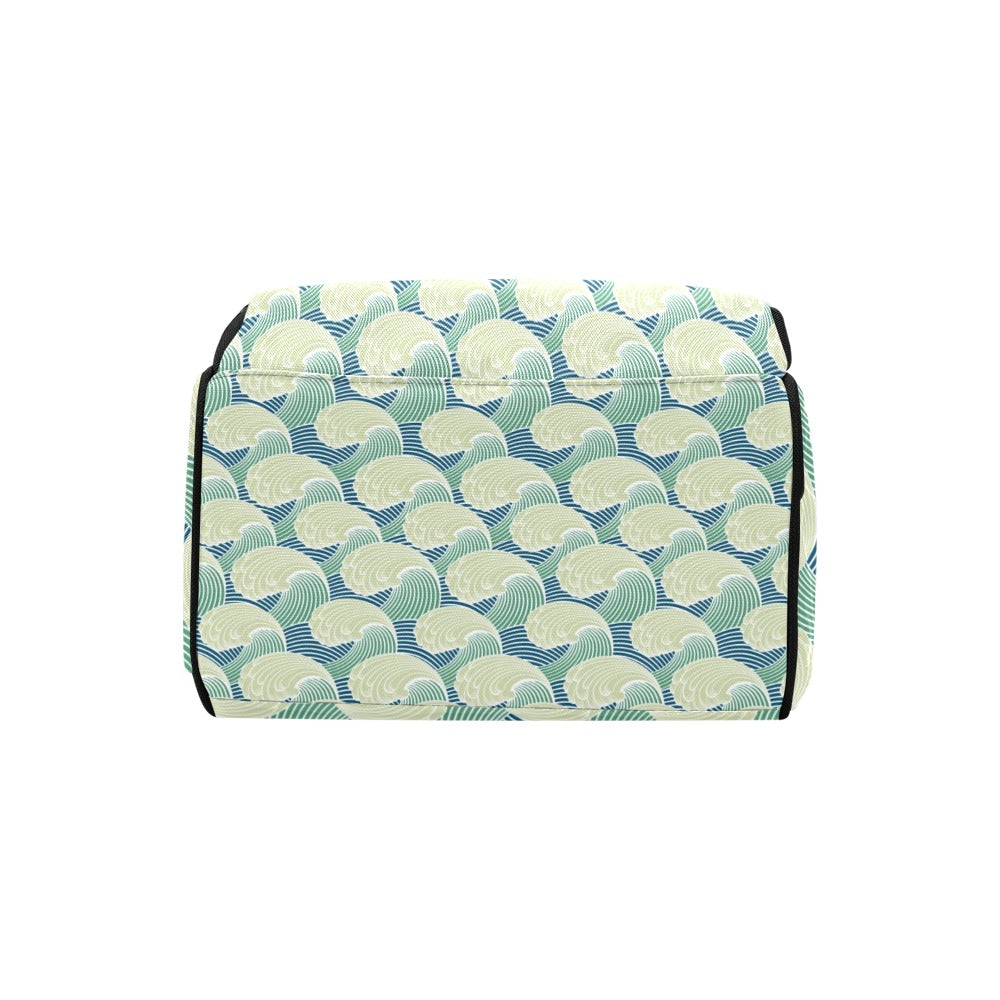 Wave Japan Style Print Design LKS302 Diaper Bag Backpack