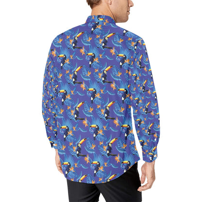 Toucan Print Design LKS306 Men's Long Sleeve Dress Shirt