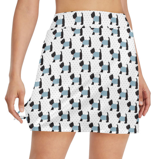 Scottish Terriers Print Design LKS3012 17" Golf & Pickleball Skort with Pockets