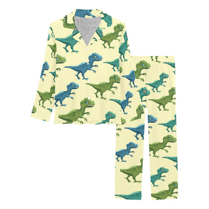 T Rex Pattern Print Design A04 Women's Long Pajama Set