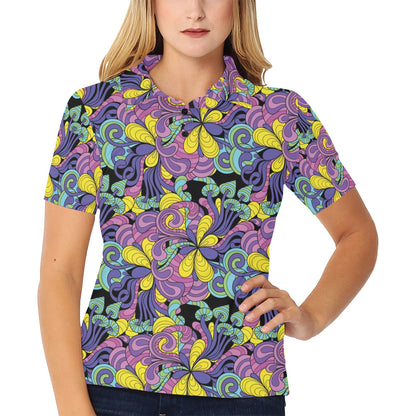 Trippy Print Design LKS305 Women's Polo Shirt