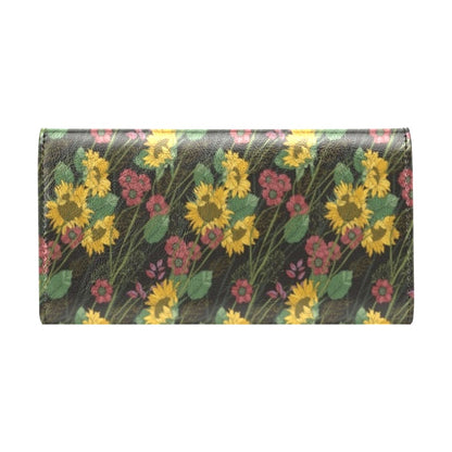 Sunflower Print Design LKS303 Women's Trifold Wallet