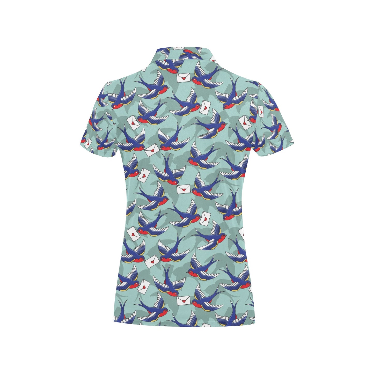 Swallow Bird Pattern Print Design 02 Women's Polo Shirt