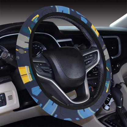 Scuba Equipment Print Design LKS305 Steering Wheel Cover with Elastic Edge