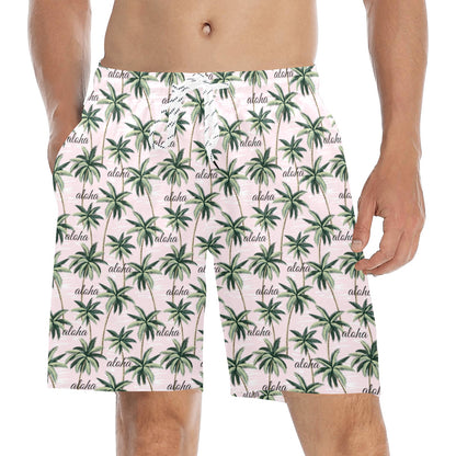 Aloha Beach Pattern Design Themed Print Men's Swim Trunks Beach Shorts