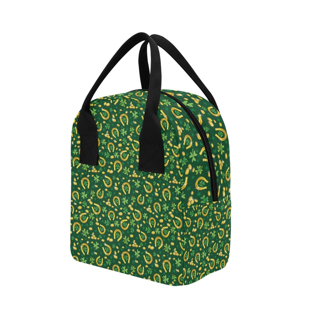 Shamrock Horse Shoes Saint Patrick's Day Print Design LKS307 Insulated Lunch Bag