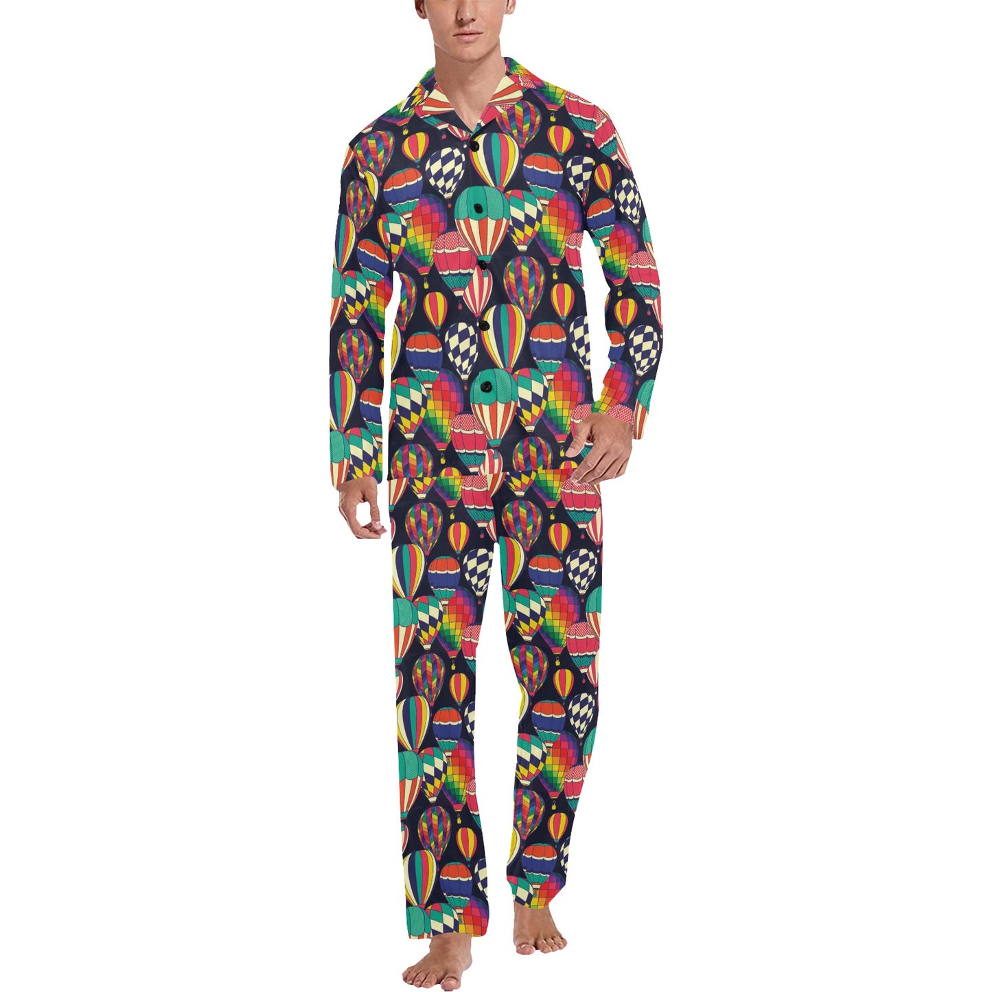 Ballon Pattern Print Design 02 Men's Long Pajama Set