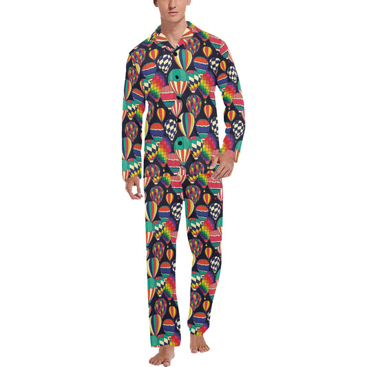 Ballon Pattern Print Design 02 Men's Long Pajama Set