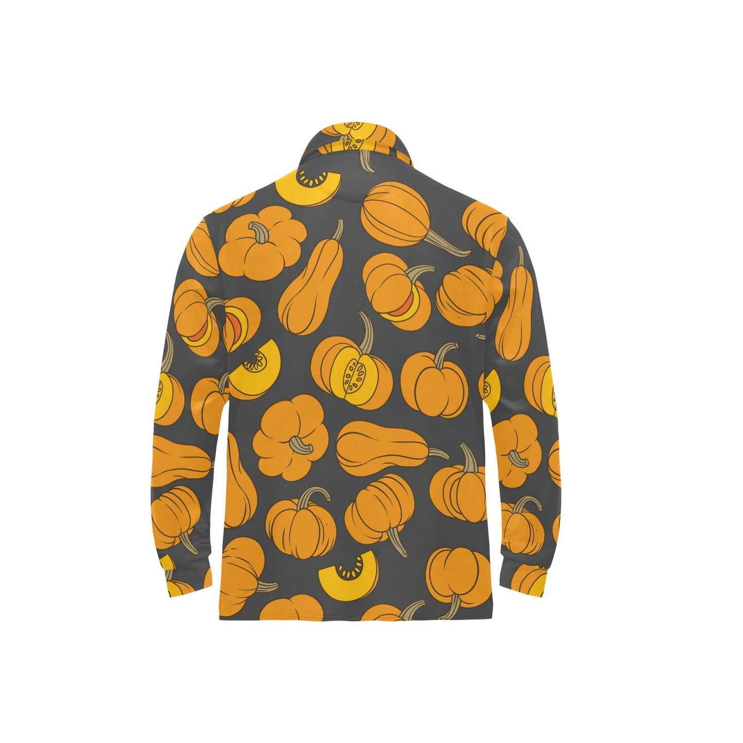 Pumpkin Pattern Print Design A03 Long Sleeve Polo Shirt For Men's