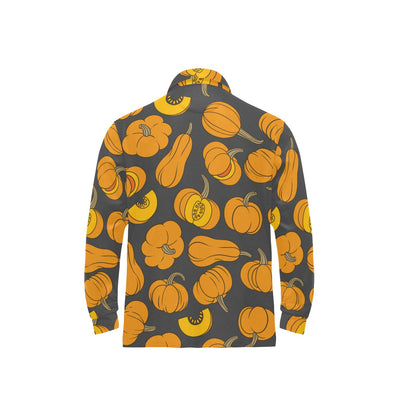 Pumpkin Pattern Print Design A03 Long Sleeve Polo Shirt For Men's