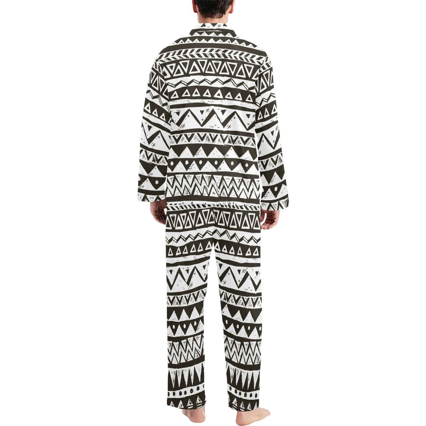 Hand draw Tribal Aztec Men's Long Pajama Set
