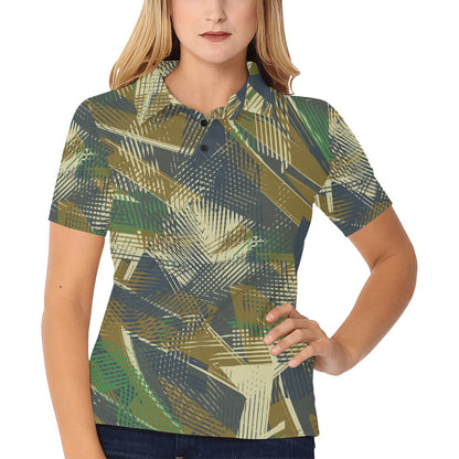 Military Camouflage Pattern Print Design 01 Women's Polo Shirt