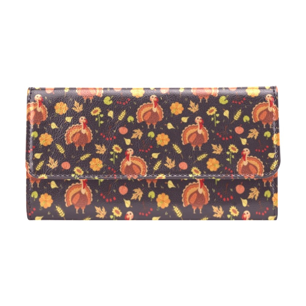 Thanksgiving Print Design LKS305 Women's Trifold Wallet