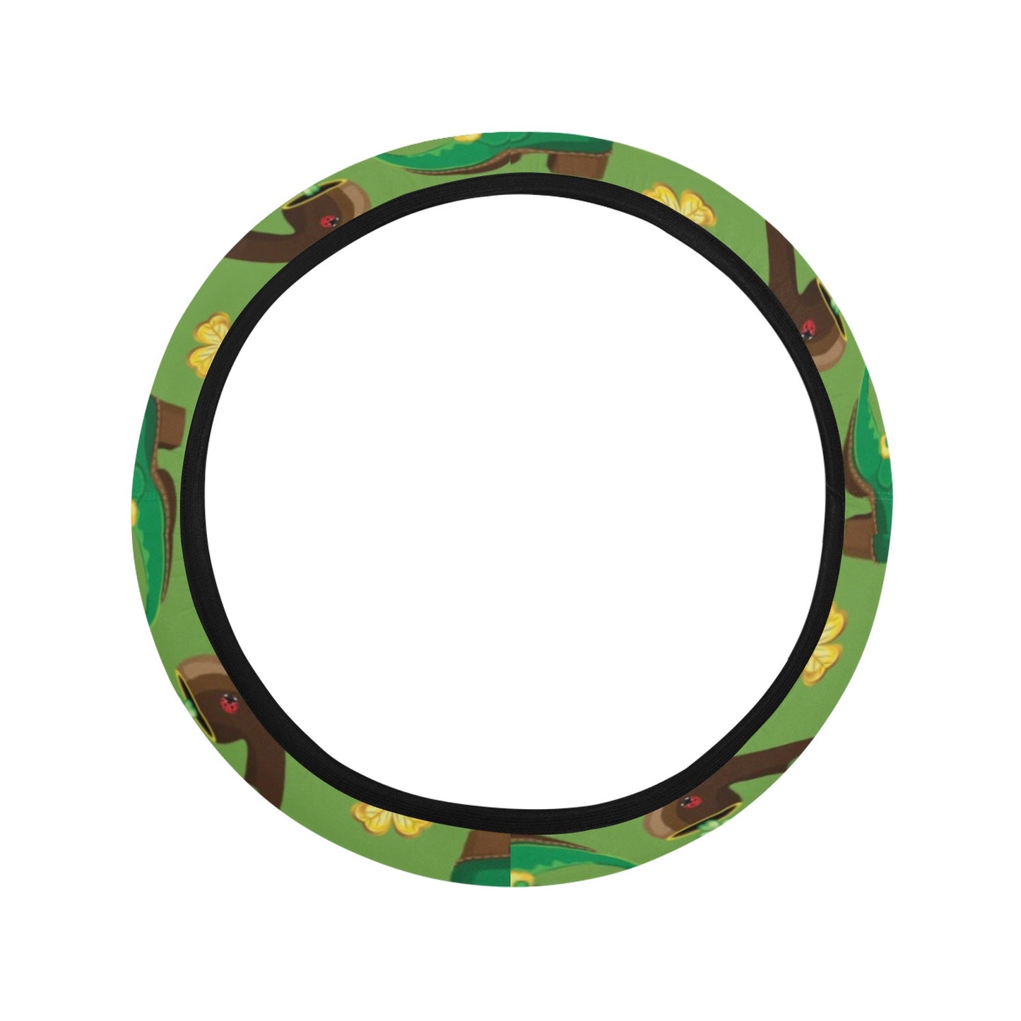 Shamrock Saint Patrick's Day Print Design LKS306 Steering Wheel Cover with Elastic Edge