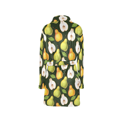 Pear Pattern Print Design PE06 Women's Fleece Robe