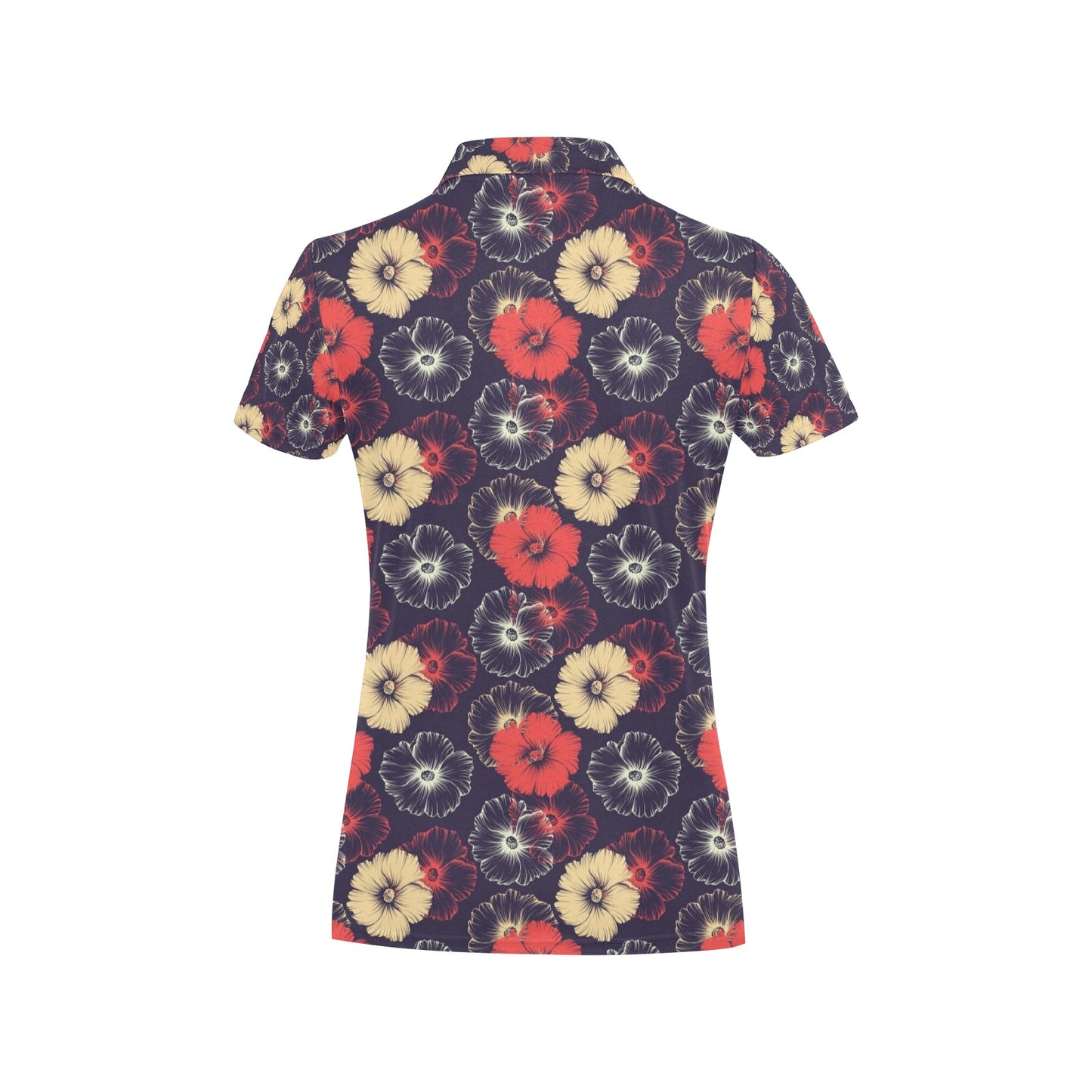 Tropical Flower Print Design LKS302 Women's Polo Shirt