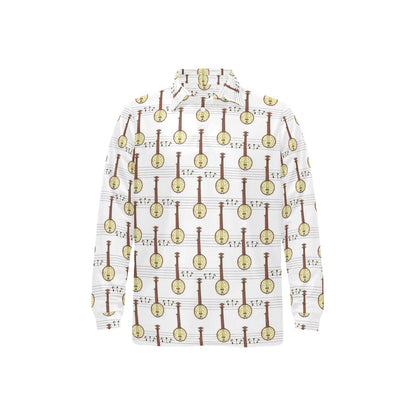 Banjo Print Design LKS402 Long Sleeve Polo Shirt For Men's