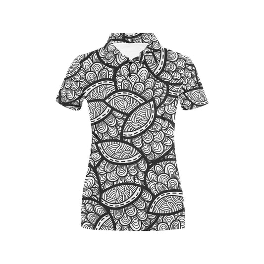 Polynesian Pattern Print Design A01 Women's Polo Shirt