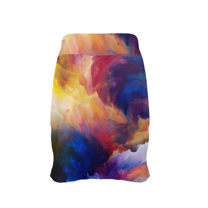 Vortex Twist Swirl Water Color Design 17" Golf & Pickleball Skort with Pockets