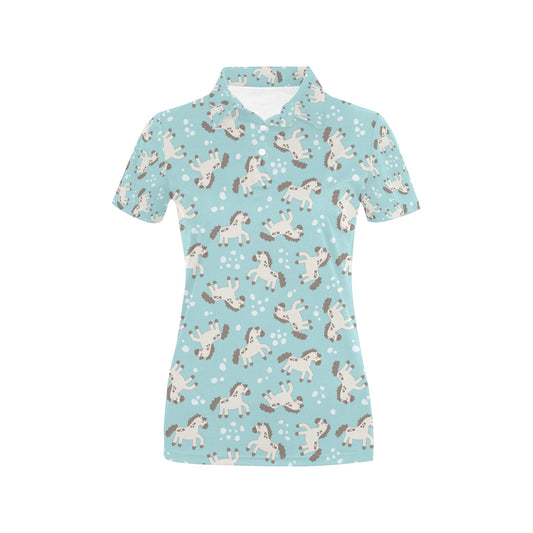 Horse Cute Print Design LKS306 Women's Polo Shirt
