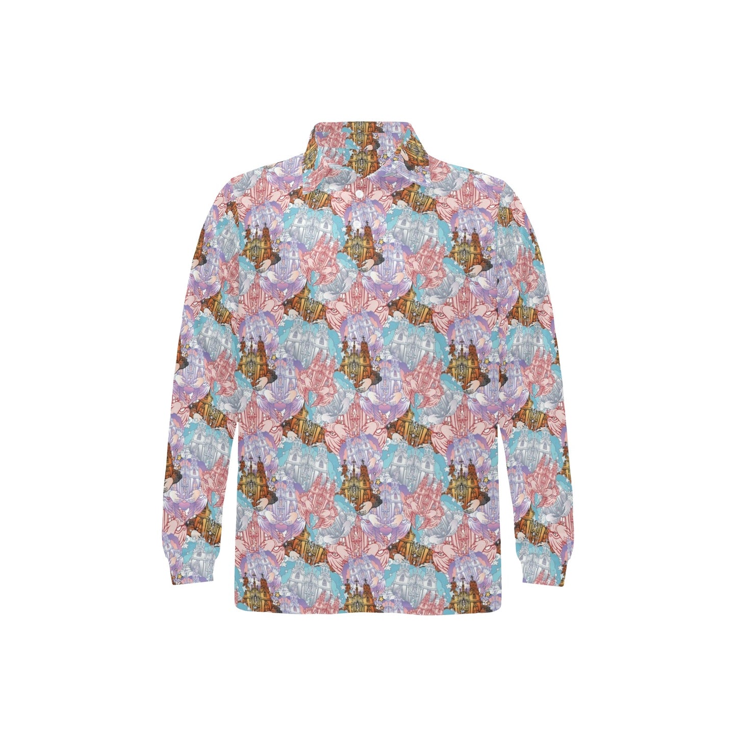 Christian Pattern Print Design 03 Long Sleeve Polo Shirt For Men's
