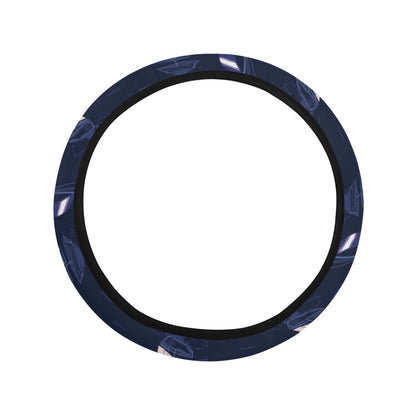 Sailboat Print Design LKS305 Steering Wheel Cover with Elastic Edge