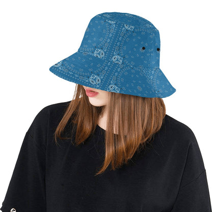 Bandana Blue Print Design LKS301 Unisex Bucket Hat